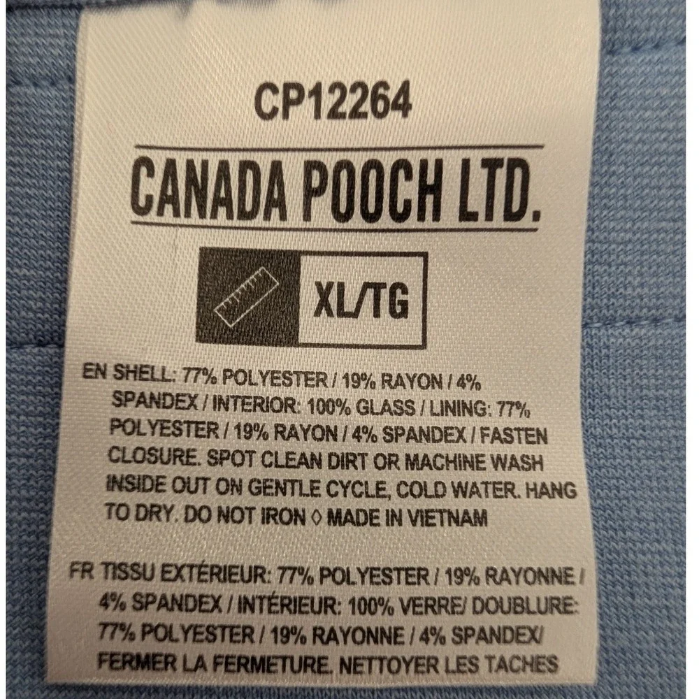 Canada Pooch Weighted Calming Vest Dog XL Blue Anxiety Relief Soothing Thunder